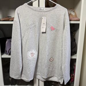 NWT Tex Light Gray Long Sleeve Shirt Pullover Sweater Size XL